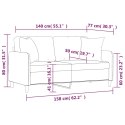 2-OSOBOWA SOFA Z PODUSZKAMI CIEMNOSZARA 140CM TKANINA