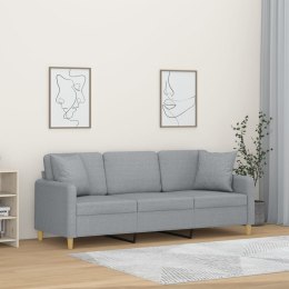 3-OSOBOWA SOFA Z PODUSZKAMI JASNOSZARA 180CM TKANINA