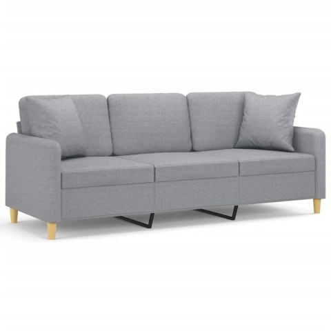 3-OSOBOWA SOFA Z PODUSZKAMI JASNOSZARA 180CM TKANINA
