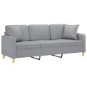 3-OSOBOWA SOFA Z PODUSZKAMI JASNOSZARA 180CM TKANINA