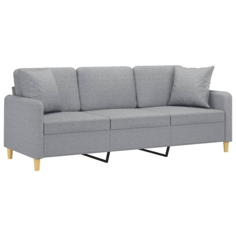 3-OSOBOWA SOFA Z PODUSZKAMI JASNOSZARA 180CM TKANINA