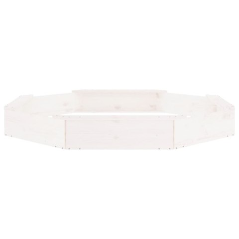 PIASKOWNICA Z SIEDZISKAMI BIAŁA OŚMIOKĄTNA DREWNO SOSNOWE