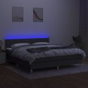 ŁÓŻKO KONTYNENTALNE Z MATERACEM CIEMNOSZARA TKANINA 180X200CM