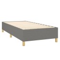 ŁÓŻKO KONTYNENTALNE Z MATERACEM CIEMNOSZARA TKANINA 90X190CM