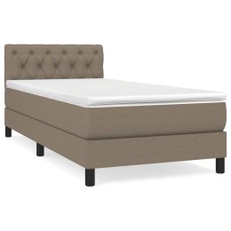 ŁÓŻKO KONTYNENTALNE Z MATERACEM TAUPE TKANINA 80X200CM
