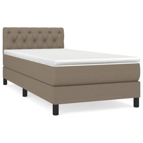 ŁÓŻKO KONTYNENTALNE Z MATERACEM TAUPE TKANINA 80X200CM