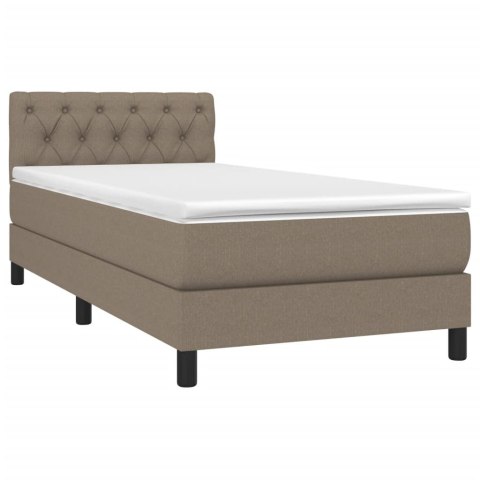 ŁÓŻKO KONTYNENTALNE Z MATERACEM TAUPE TKANINA 80X200CM