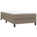 ŁÓŻKO KONTYNENTALNE Z MATERACEM TAUPE TKANINA 80X200CM