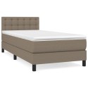 ŁÓŻKO KONTYNENTALNE Z MATERACEM TAUPE TKANINA 80X200CM