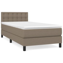 ŁÓŻKO KONTYNENTALNE Z MATERACEM TAUPE TKANINA 80X200CM