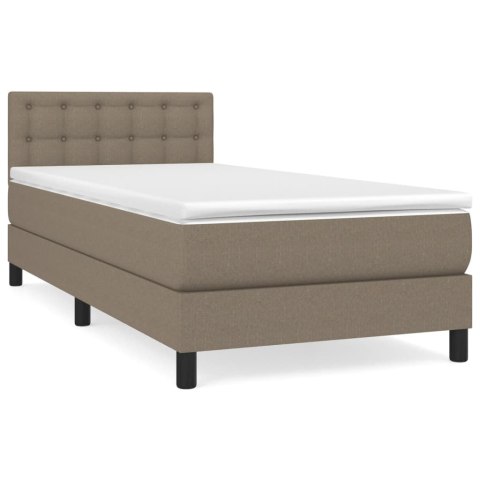 ŁÓŻKO KONTYNENTALNE Z MATERACEM TAUPE TKANINA 80X200CM