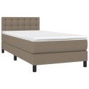 ŁÓŻKO KONTYNENTALNE Z MATERACEM TAUPE TKANINA 80X200CM
