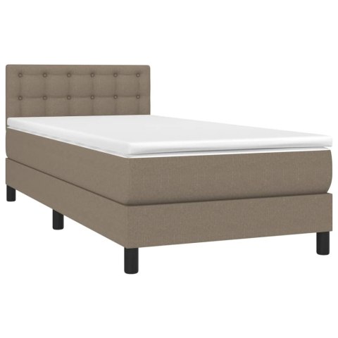 ŁÓŻKO KONTYNENTALNE Z MATERACEM TAUPE TKANINA 80X200CM