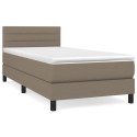 ŁÓŻKO KONTYNENTALNE Z MATERACEM TAUPE TKANINA 80X200CM