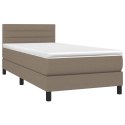 ŁÓŻKO KONTYNENTALNE Z MATERACEM TAUPE TKANINA 80X200CM