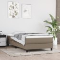 ŁÓŻKO KONTYNENTALNE Z MATERACEM TAUPE TKANINA 90X190CM