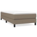 ŁÓŻKO KONTYNENTALNE Z MATERACEM TAUPE TKANINA 90X190CM