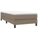 ŁÓŻKO KONTYNENTALNE Z MATERACEM TAUPE TKANINA 90X190CM