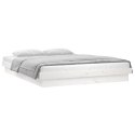 RAMA ŁÓŻKA Z LED BIAŁA 140X190CM LITE DREWNO
