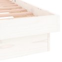 RAMA ŁÓŻKA Z LED BIAŁA 140X190CM LITE DREWNO