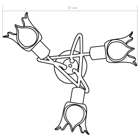 LAMPA SUFITOWA ZE SZKLANYMI KLOSZAMI NA 3 ŻARÓWKI E14 TULIPANY