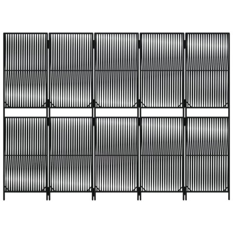 PARAWAN POKOJOWY 5-PANELOWY CZARNY POLIRATTAN