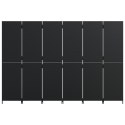 PARAWAN POKOJOWY PRZEGRODA ŚCIANKA DEKORACYJNA 6-PANELOWY CZARNY POLIRATTAN