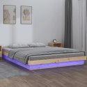 RAMA ŁÓŻKA Z LED 140X190CM LITE DREWNO