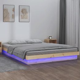 RAMA ŁÓŻKA Z LED 140X190CM LITE DREWNO