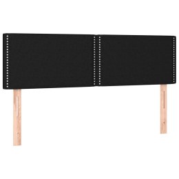 ZAGŁÓWKI DO ŁÓŻKA 2 SZT. CZARNE 72X5X78/88CM TKANINA