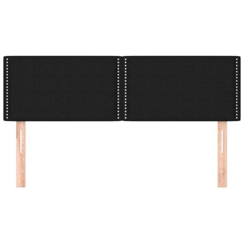 ZAGŁÓWKI DO ŁÓŻKA 2 SZT. CZARNE 72X5X78/88CM TKANINA