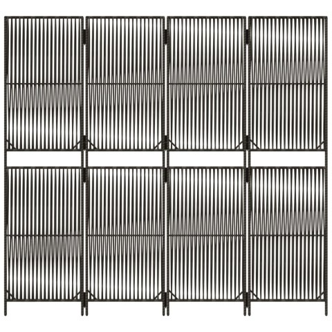 PARAWAN POKOJOWY 4-PANELOWY SZARY POLIRATTAN