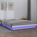 RAMA ŁÓŻKA Z LED BIAŁA 120X200CM LITE DREWNO