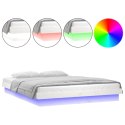 RAMA ŁÓŻKA Z LED BIAŁA 120X200CM LITE DREWNO