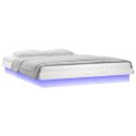 RAMA ŁÓŻKA Z LED BIAŁA 120X200CM LITE DREWNO