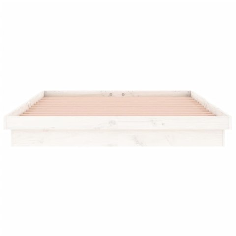 RAMA ŁÓŻKA Z LED BIAŁA 120X200CM LITE DREWNO