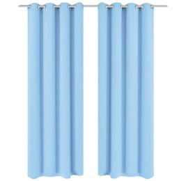 ZASŁONY ZACIEMNIAJĄCE Z KÓŁKAMI 2 SZT. 135X175CM TURKUSOWE