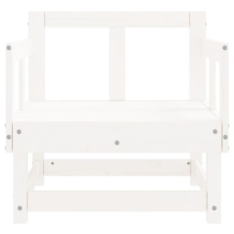 KRZESŁA OGRODOWE 2 SZT. BIAŁE LITE DREWNO SOSNOWE