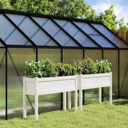 DONICE OGRODOWE NA NOGACH 2 SZT. BIAŁE LITE DREWNO SOSNOWE