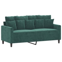 SOFA 2-OSOBOWA CIEMNOZIELONA 140CM TAPICEROWANA AKSAMITEM