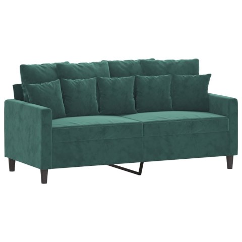 SOFA 2-OSOBOWA CIEMNOZIELONA 140CM TAPICEROWANA AKSAMITEM