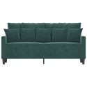 SOFA 2-OSOBOWA CIEMNOZIELONA 140CM TAPICEROWANA AKSAMITEM