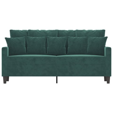 SOFA 2-OSOBOWA CIEMNOZIELONA 140CM TAPICEROWANA AKSAMITEM