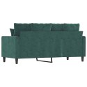 SOFA 2-OSOBOWA CIEMNOZIELONA 140CM TAPICEROWANA AKSAMITEM