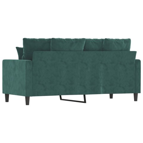 SOFA 2-OSOBOWA CIEMNOZIELONA 140CM TAPICEROWANA AKSAMITEM