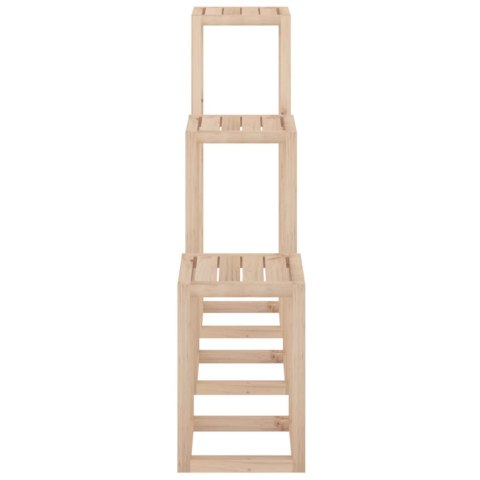 3-CZĘŚCIOWY ZESTAW STOJAKÓW NA KWIATY LITE DREWNO SOSNOWE