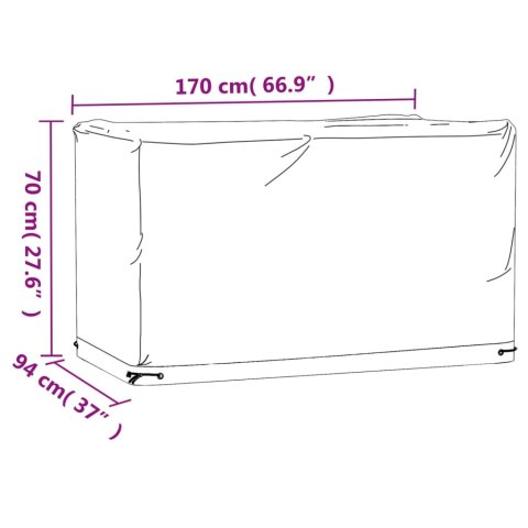 POKROWIEC NA MEBLE OGRODOWE 8 OCZEK 170X94X70CM PROSTOKĄT