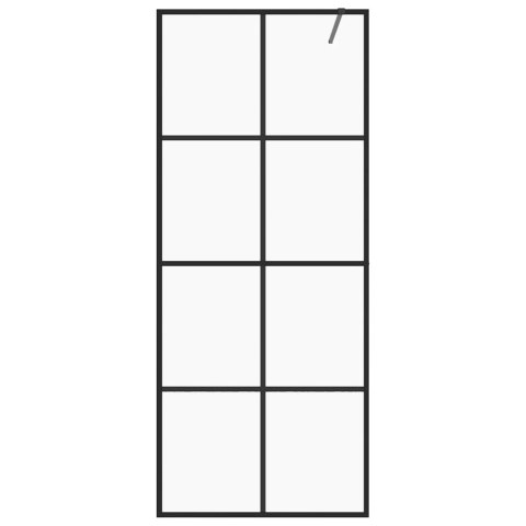 ŚCIANKA PRYSZNICOWA PRZEZROCZYSTE SZKŁO ESG 80X195CM CZARNA