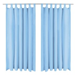 ZASŁONY Z MIKROSATYNY 2 SZT Z PĘTELKAMI 140X175CM TURKUS