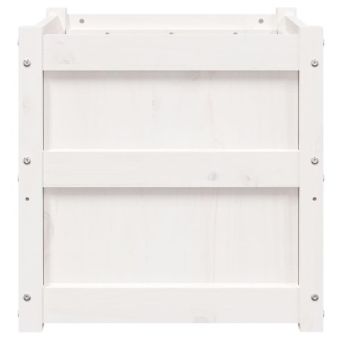 DONICA OGRODOWA BIAŁA 50X50X50CM LITE DREWNO SOSNOWE